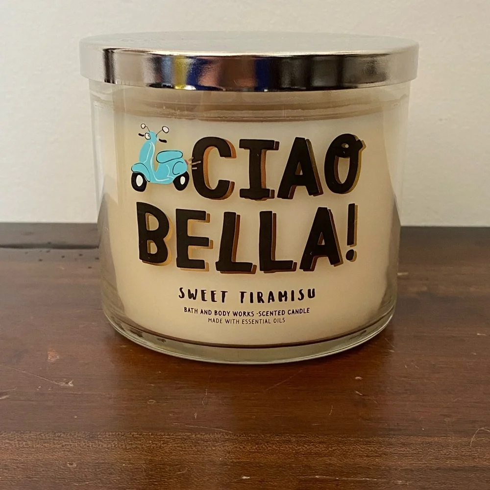 NWT Bath & Body Works Ciao Bella Sweet Tiramisu 3-wick candle - Picture 1 of 3